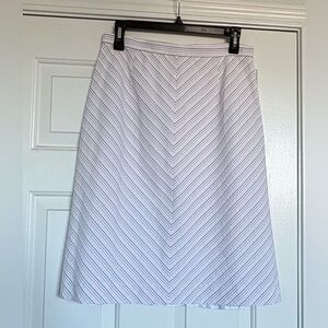Brooks Brothers Blue, Pink and White Chevron A-Line Skirt